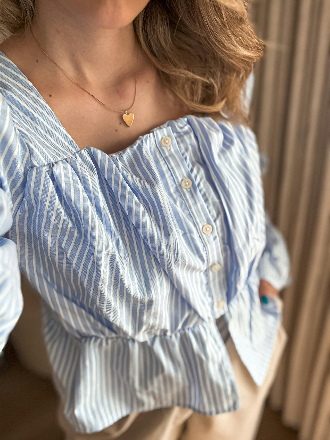 Blusa Aurora en algodón con rayas Boyfriend