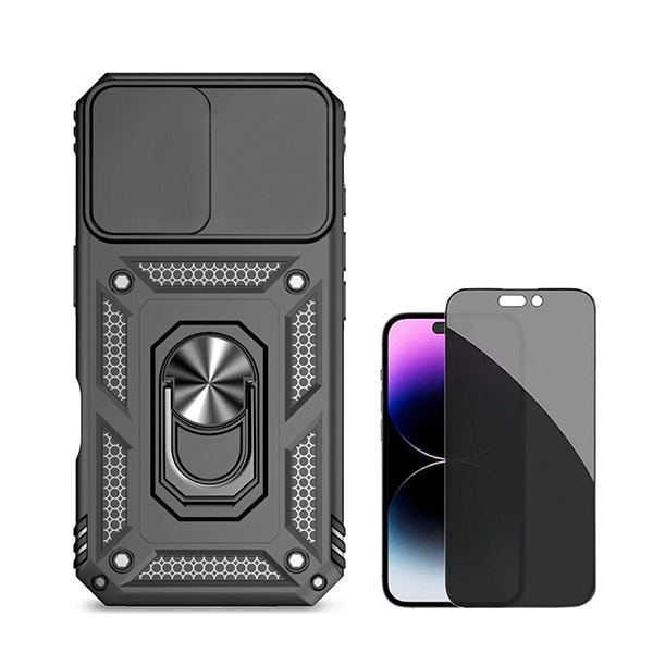 Funda Magnetic Military Defender con Protector de Privacidad para iPhone 16 Plus