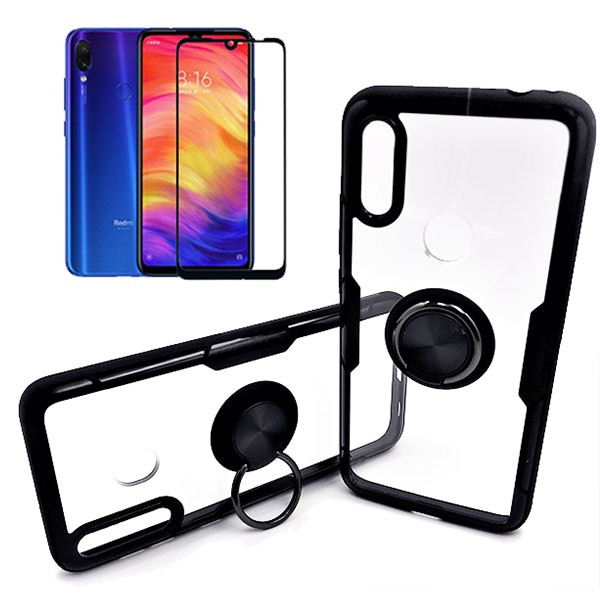 Kit Capa 3x1 Clear Armor + Vidro Premium Full Cover para Xiaomi Redmi 7