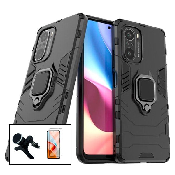 Protector Kit Full Cover Glass 5D, Military Defender Case 3-in-1 and Magnetic Car Mount for Xiaomi Mi 11i