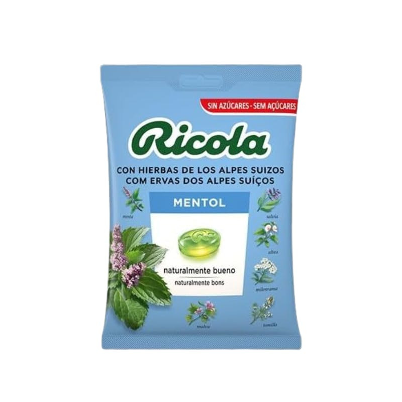 Ricola Rebuçados Mentol Saco 70g | Sem Açúcar Alívio Garganta