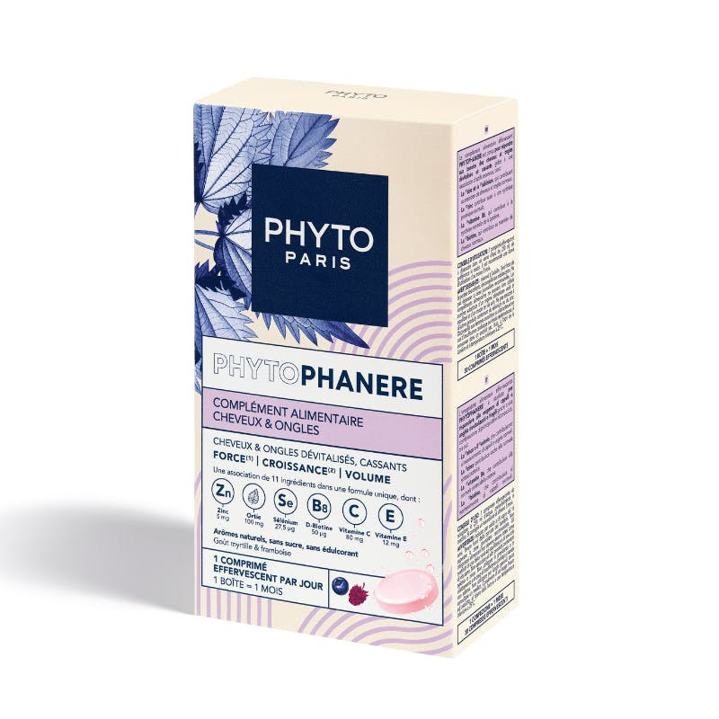 Complemento efervescente para cabello y uñas sabor arándano y frambuesa 30 comprimidos