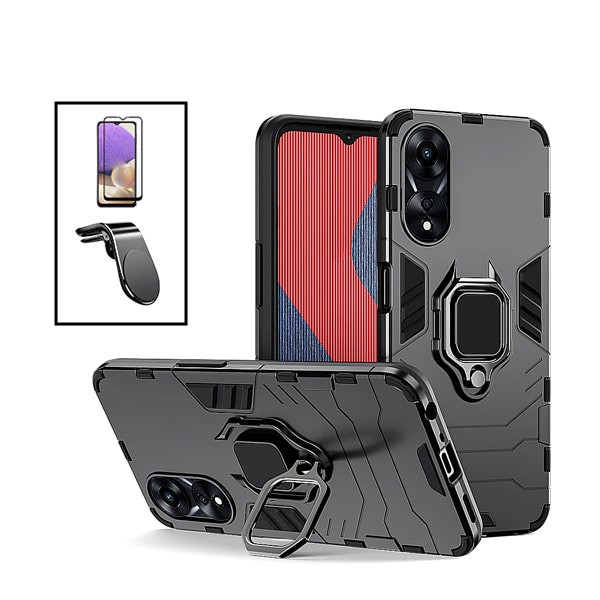 Kit Phonecare: funda, cristal templado y soporte magnético para Oppo A58 - Negro