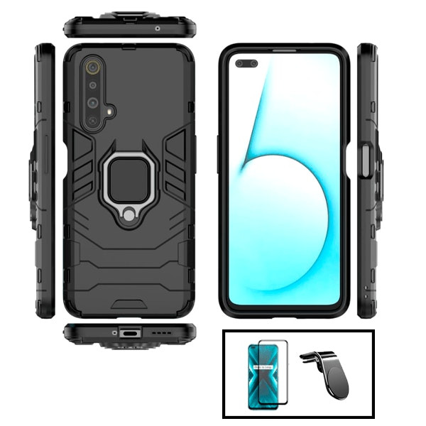 Kit Phonecare: vidrio 5D + funda Military Defender 3 en 1 + soporte magnético