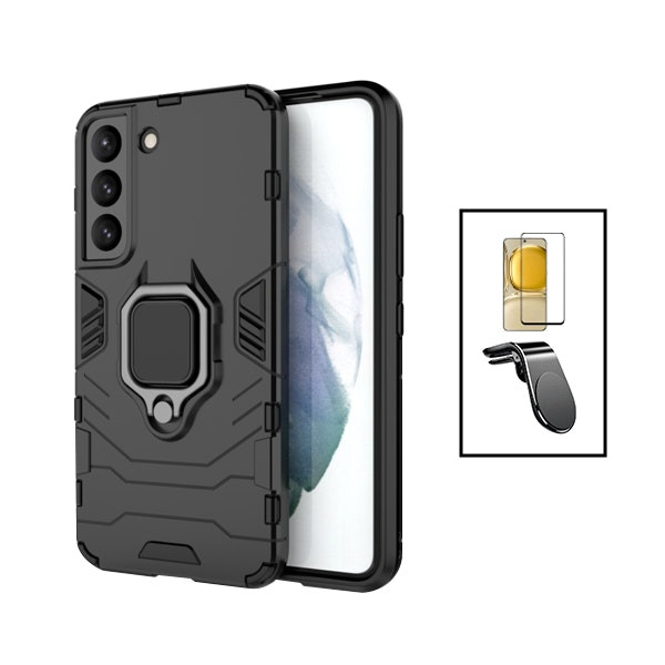Military Defender case kit with Full Cover tempered glass and magnetic mount for Samsung Galaxy S23