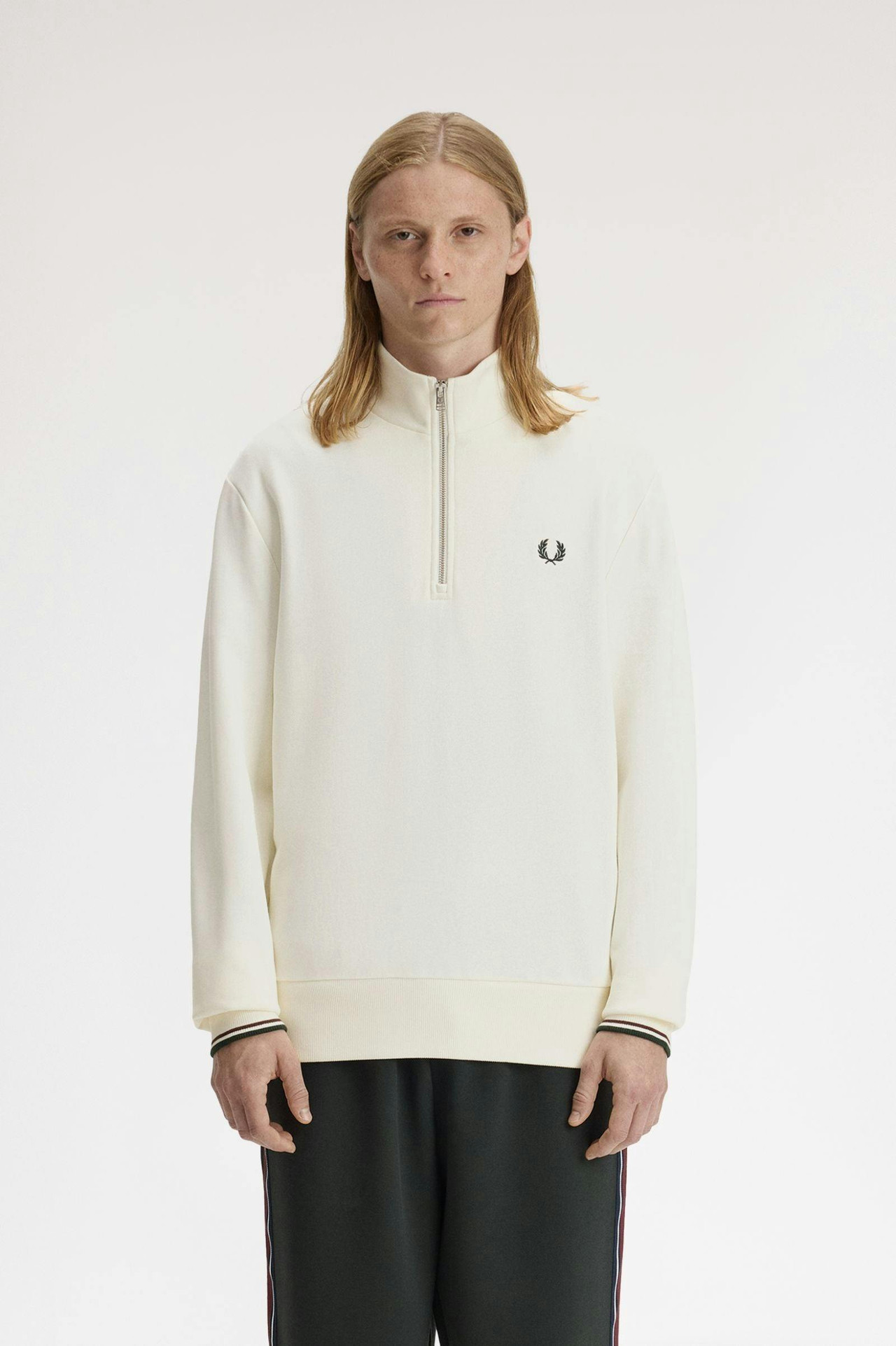 Half-zip cotton sweater