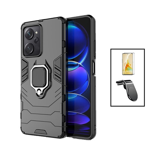 Kit funda Military Defender con vidrio 5D y soporte magnético para Xiaomi Poco X5 Pro