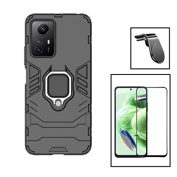 Funda protectora, vidrio Full Cover 5D y soporte magnético para Xiaomi Redmi Note 12S
