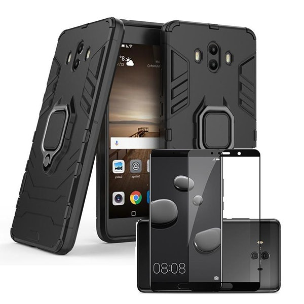 Protector de vidrio templado y funda Military Defender para Huawei Mate 10
