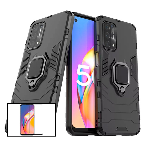 Kit funda Military Defender y protector de vidrio para Oppo A55 5G