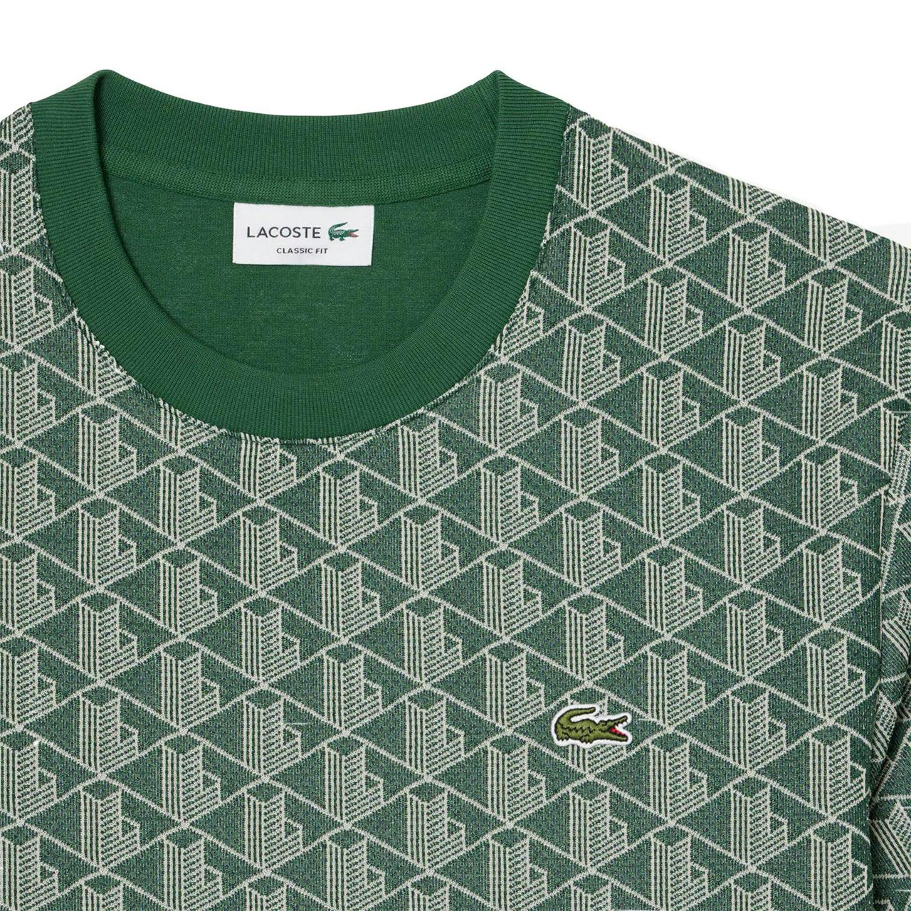 LACOSTE MONOGRAM COTTON T-SHIRT