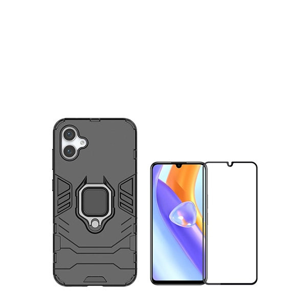 Kit protector vidrio templado y funda Military Defender para Samsung Galaxy A05 - Negro