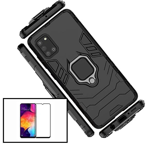 Funda Military Defender 3 en 1 para Samsung Galaxy A31 con vidrio templado Full Cover