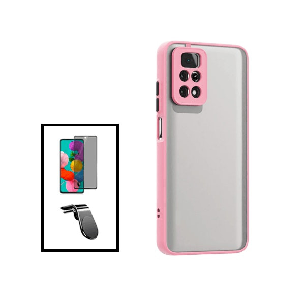 Funda antichoque con protección de cámara, protector de privacidad 5D y soporte magnético para Redmi Note 11 Pro