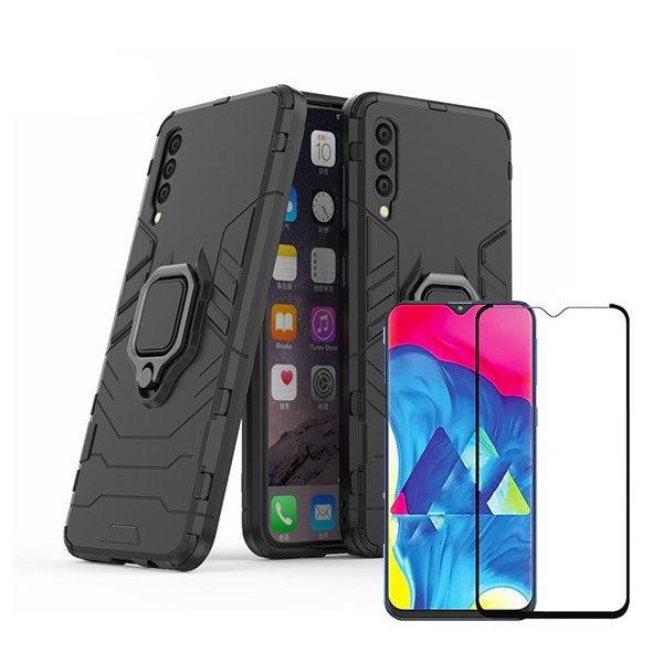 Kit protector de vidrio y funda Military Defender para Samsung Galaxy M10