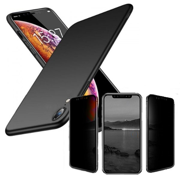 Protector 5D Anti-Spy y Funda SlimShield para iPhone XR