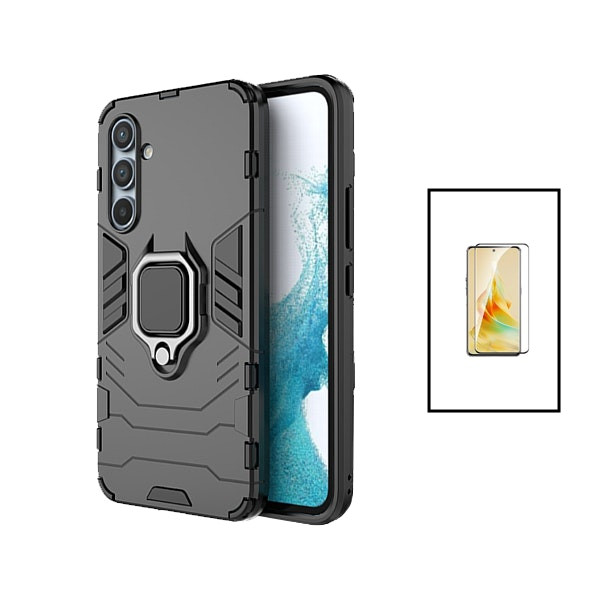 Vidrio templado Full Cover 5D + funda Military Defender para Samsung Galaxy A35 5G