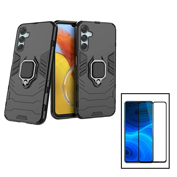 Vidrio Templado Full Cover 5D y Funda Military Defender para Samsung Galaxy M34 5G