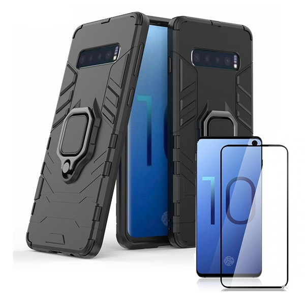 Funda Military Defender con vidrio templado Full Cover para Samsung Galaxy S10 Plus