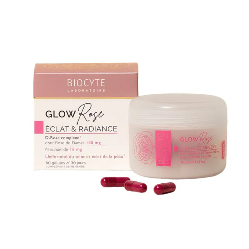 Suplemento Glow Rose 60 cápsulas para piel radiante y tono uniforme