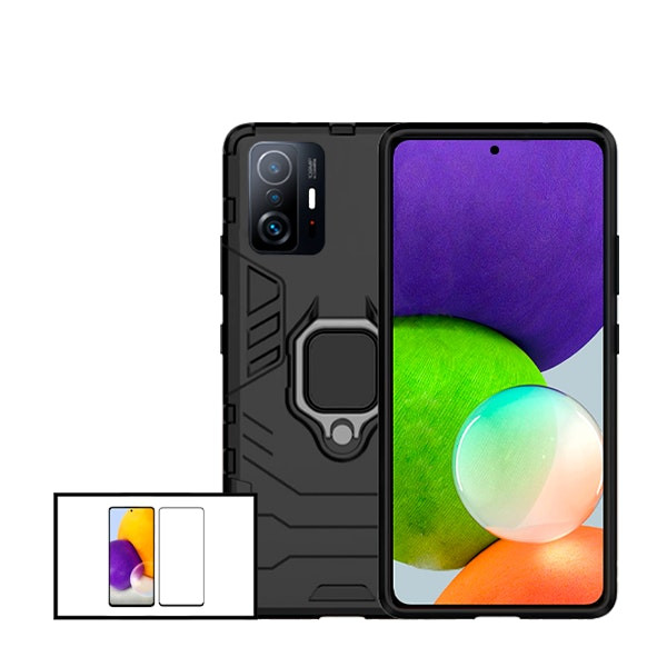 Tempered glass protector and Military Defender case for Xiaomi 11T Pro