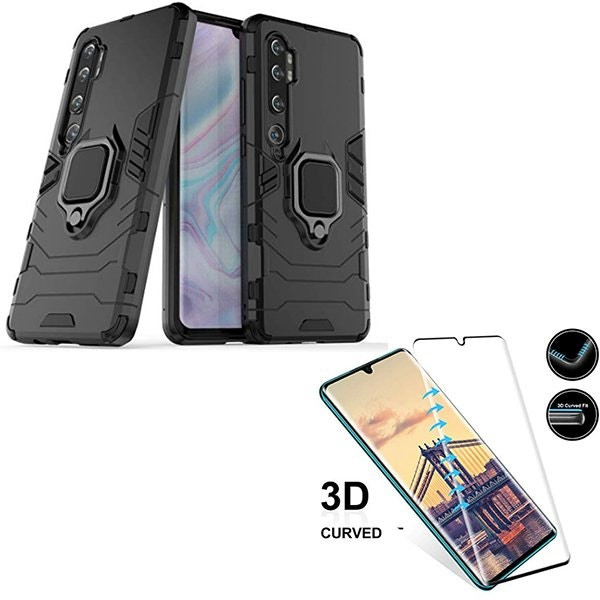Kit Protección Full Cover: Cristal Templado y Funda Military Defender para Mi Note 10