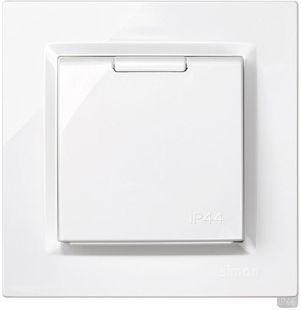 Enchufe monobloque IP44 Schuko TT blanco