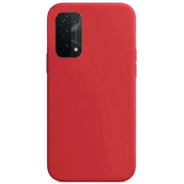 Funda de silicona líquida para Oppo A74 5G - Rojo