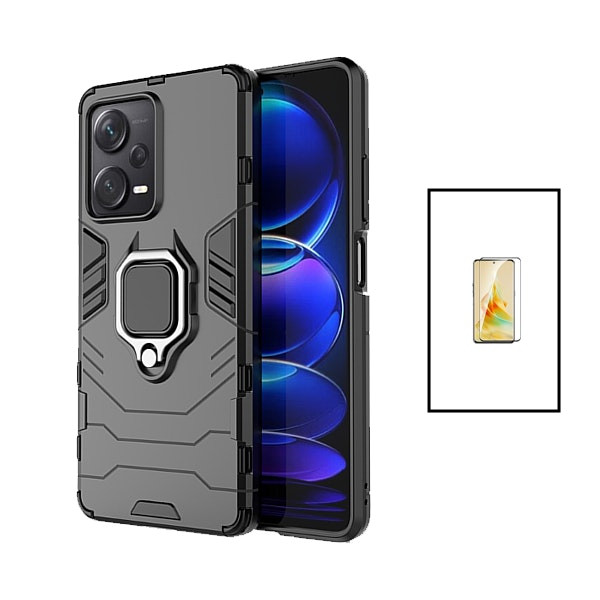 Protector de vidrio y funda Military Defender para Xiaomi Poco X5 - Negro