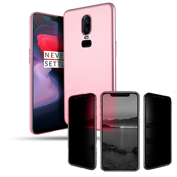 Kit Película 5D Anti-Spy + Capa SlimShield para OnePlus 6 - Rosa