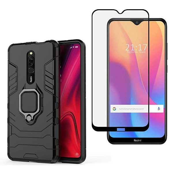 Cristal templado Full Cover 5D y funda Military Defender para Xiaomi Redmi 8