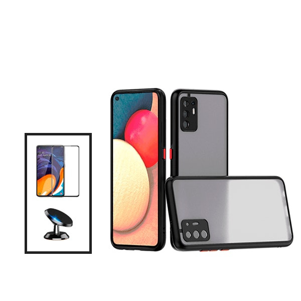 Funda antichoque translúcida con protector 5D y soporte magnético para Oppo F19 Pro+ 5G