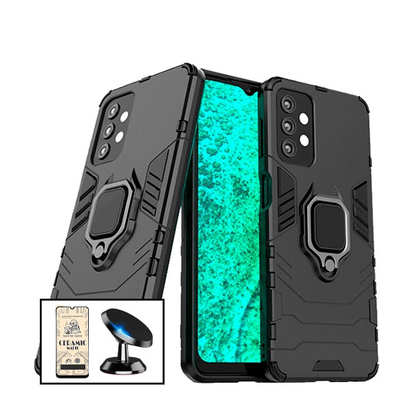Protector CeramicGlass y Funda Military Defender con Soporte Magnético para Samsung Galaxy A32 4G
