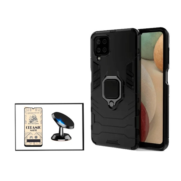 Protector CeramicGlass y funda Military Defender para Samsung Galaxy M12