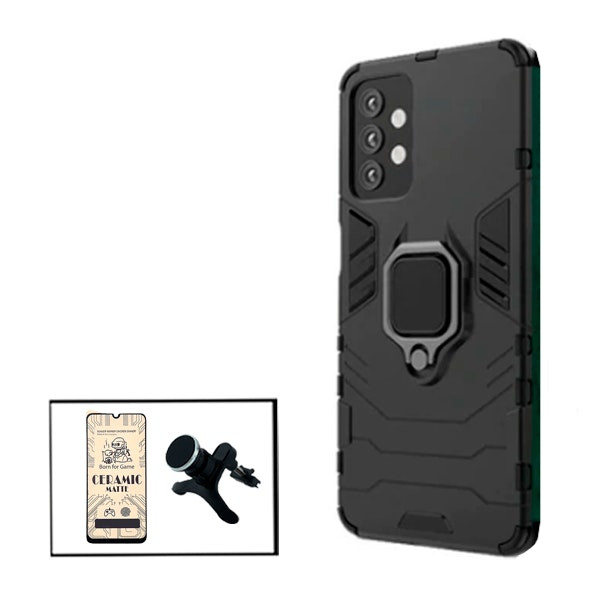 Protector CeramicGlass, funda Military Defender y soporte magnético para Samsung Galaxy A32 5G