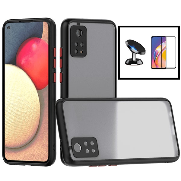 Funda antichoque translúcida con película 5D y soporte magnético para Mi 10T Pro