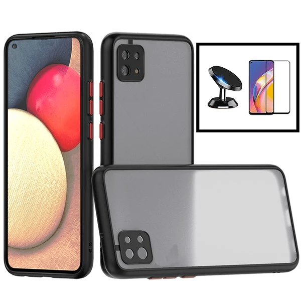 Funda antichoque translúcida con 5D full cover y soporte magnético para Xiaomi Mi 11 Lite - Negro