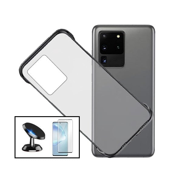 Funda Invisible Bumper y Cristal Templado Full Cover para Samsung Galaxy S20 Ultra