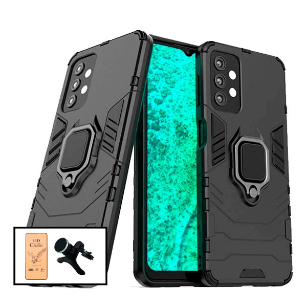 CeramicGlass screen protector kit with Military Defender case and magnetic car mount for Galaxy A52
