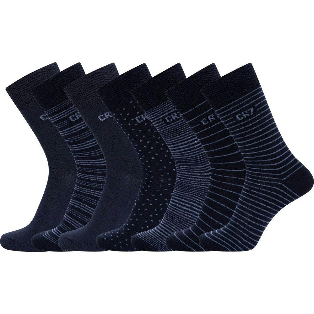 Pack de 7 calcetines de hombre con logo, mezcla algodón-elastano, marino
