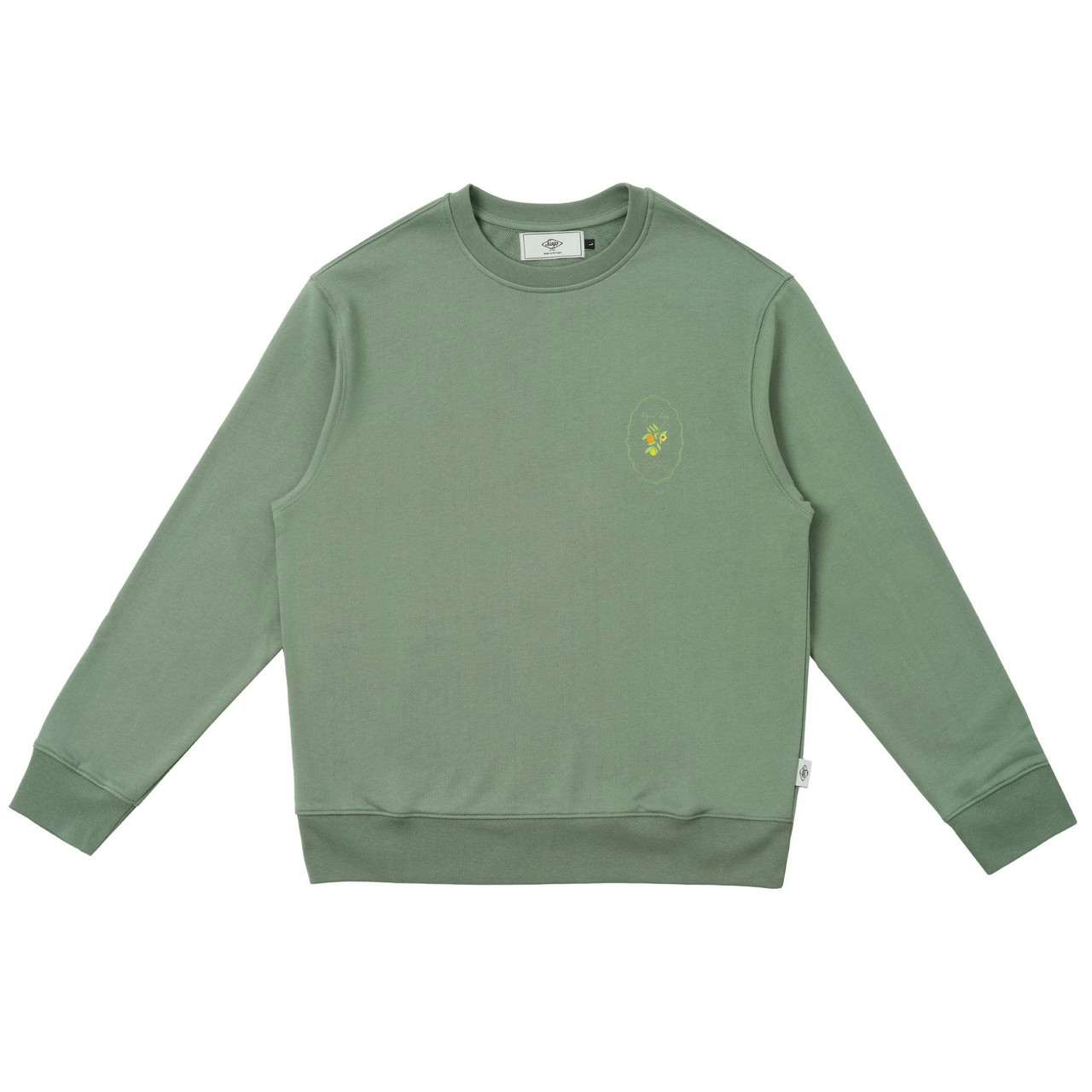 Sudadera con cuello redondo y estampado combinado