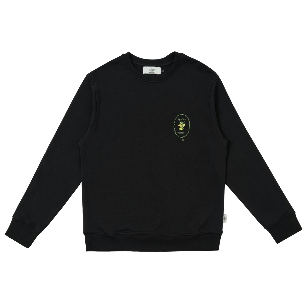 Sudadera masculina cuello redondo con estampado contrastado