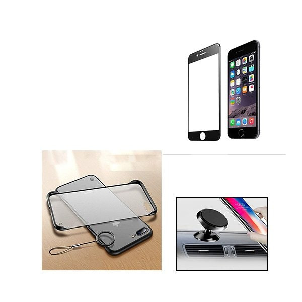 Protector de vidrio Full Cover 5D y funda Invisible Bumper para iPhone 6 Plus / 6S Plus