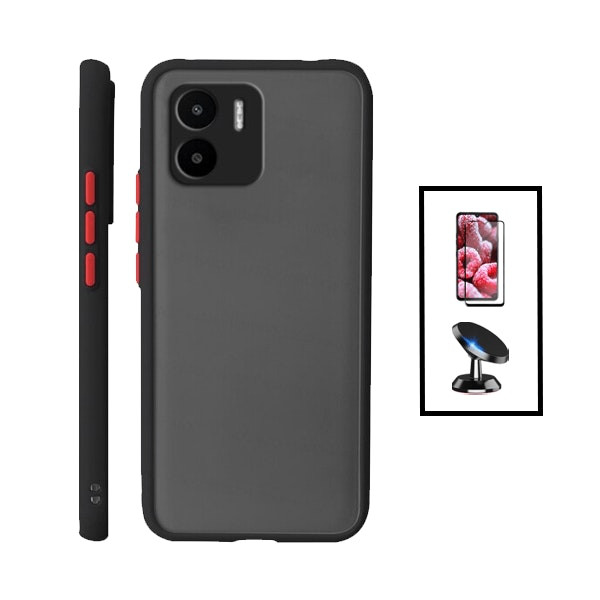 Funda antichoque translúcida con protector 5D y soporte magnético para Xiaomi Redmi A2