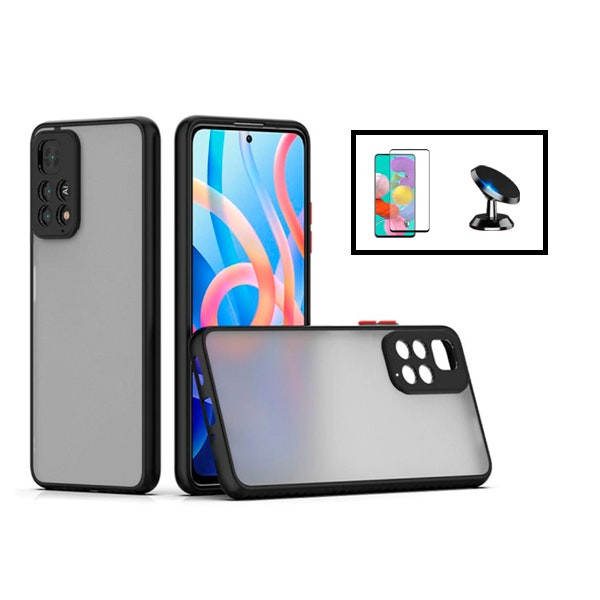 Kit funda antichoque con protector 5D y soporte magnético para Redmi Note 11E Pro