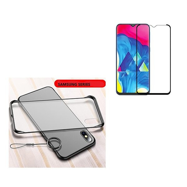 Vidrio templado y funda Invisible Bumper para Samsung Galaxy A50