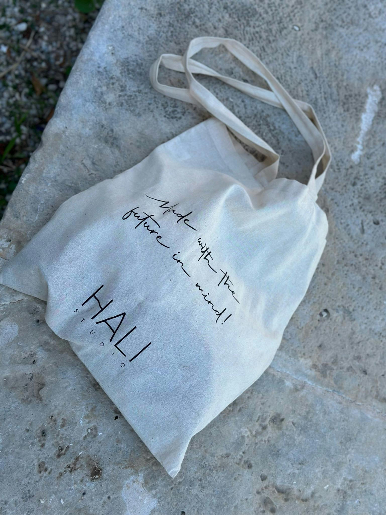 Bolsa tote de algodón sin tintes con logotipo