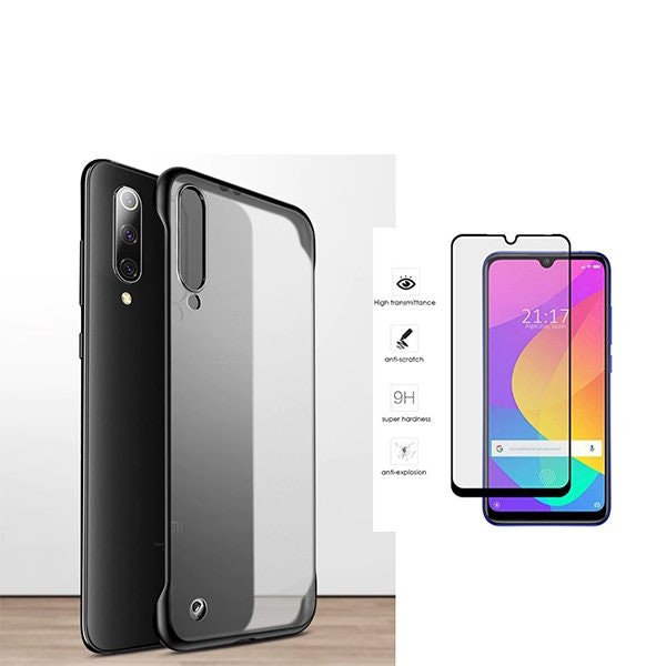 Vidrio templado Full Cover 5D y funda Invisible Bumper para Xiaomi Mi 9