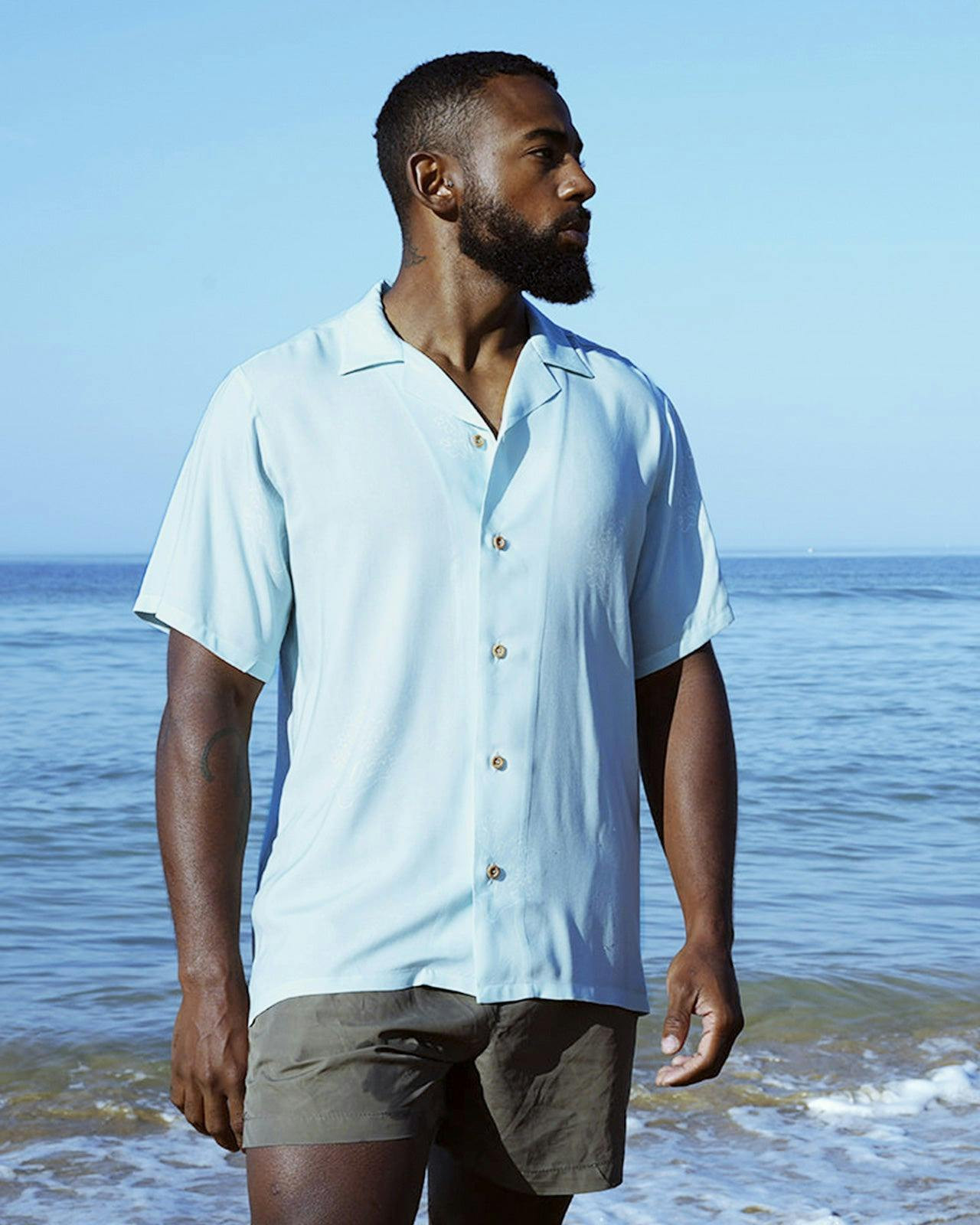 Camisa Orpheus en viscosa EcoVero con estampado coral
