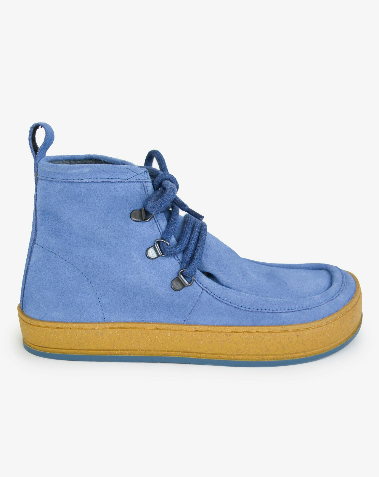 Botas barefoot altas en ante bio azul